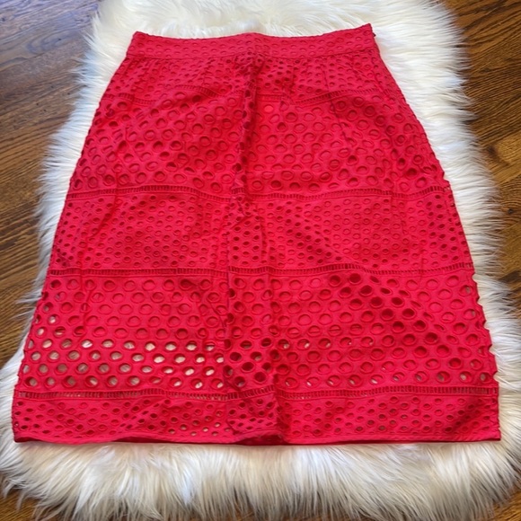 LOFT Skirts Nwt Loft Coral Eyelet Aline Skirt Poshmark